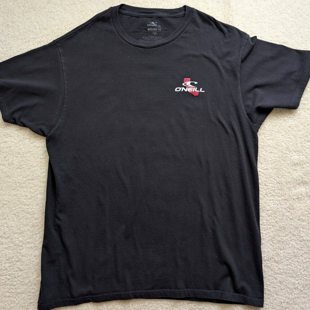 O'Neill Black Modern Fit California Republic Bear Graphic Logo Tee Large